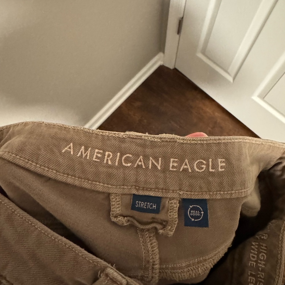 American Eagle Outfitters Chocolate Brown Wide Leg Cargo Pants - Picture 8 of 8